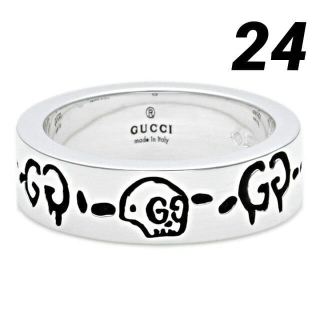 専用　新品 グッチ GHOST RING ゴースト 6MM 指輪 シルバー24号