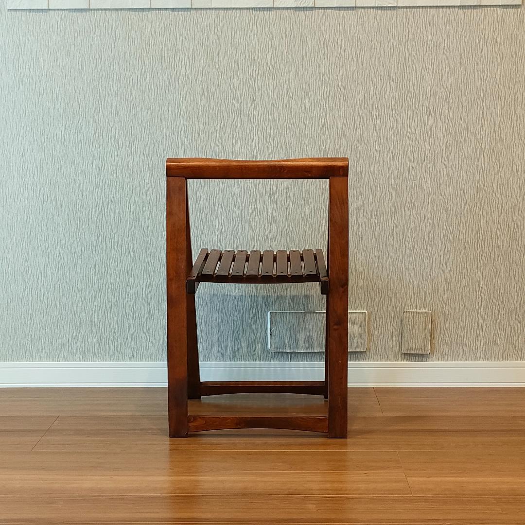 ヴィンテージ　木製　真鍮金具　フォールディングチェア　折りたたみ椅子