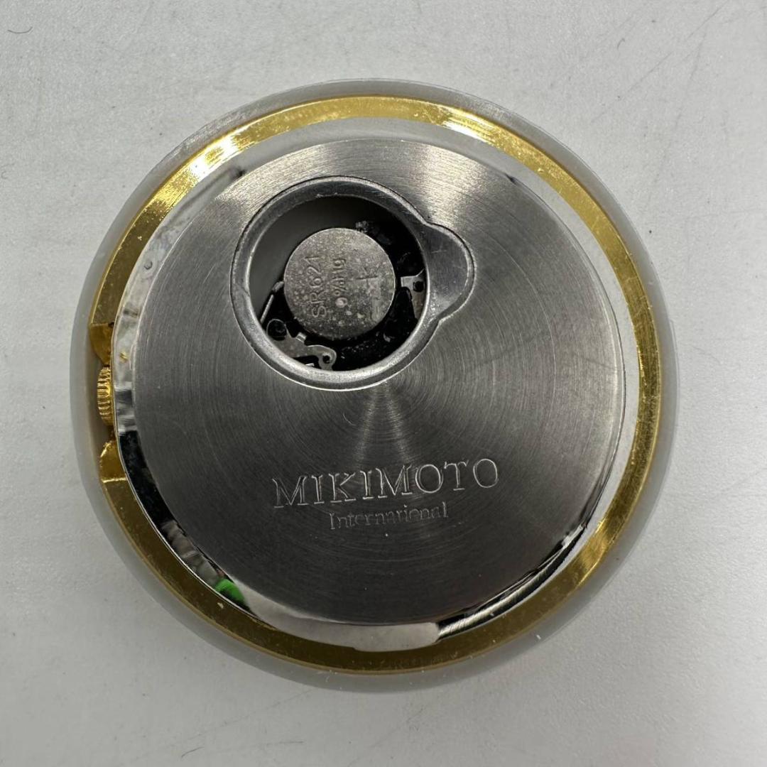 美品！MIKIMOTO ミキモト 置時計 クオーツ クリスタル 2P真珠パール