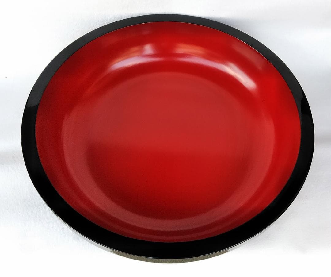 漆器 天然木製 漆塗 そばこね鉢 尺7寸（50ｃｍ） 黒内朱　蕎麦 アウトレット