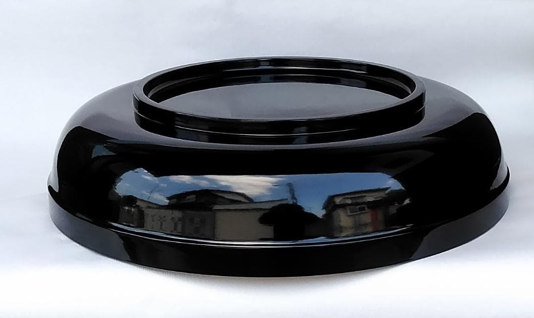 漆器 天然木製 漆塗 そばこね鉢 尺7寸（50ｃｍ） 黒内朱　蕎麦 アウトレット