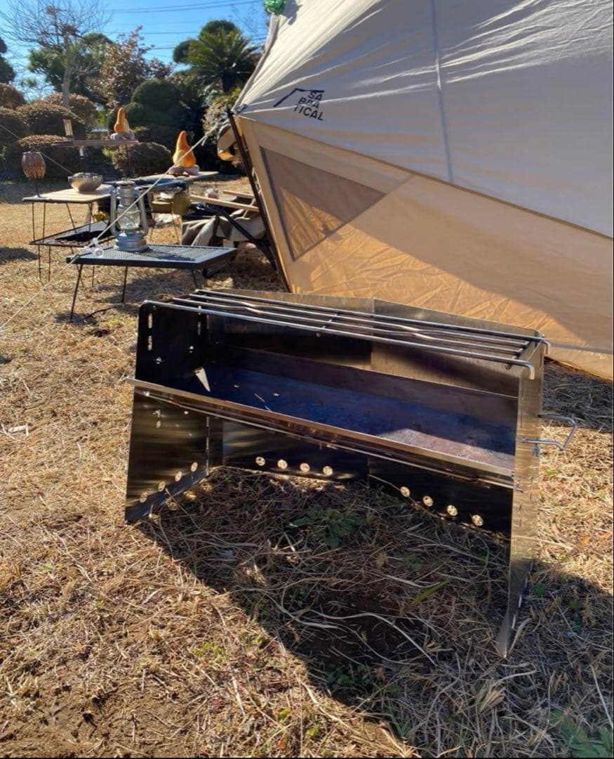 【廃盤品】レア✳️ユニフレーム 薪グリル 焚き火台 キャンプ バーベキュー　ラージ