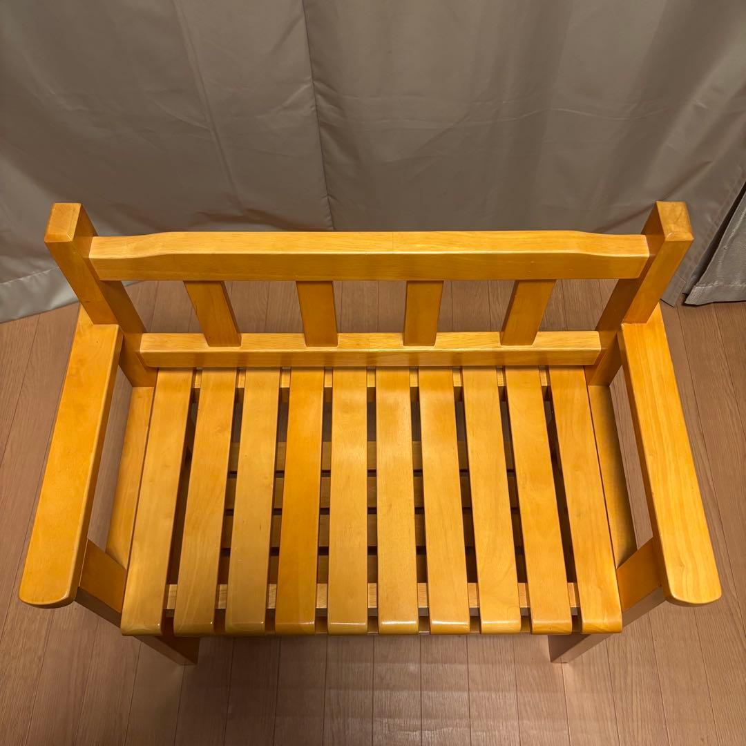 【美品】木製　ガーデン　インテリア　チェア　ベンチ（ナチュラルテイスト）