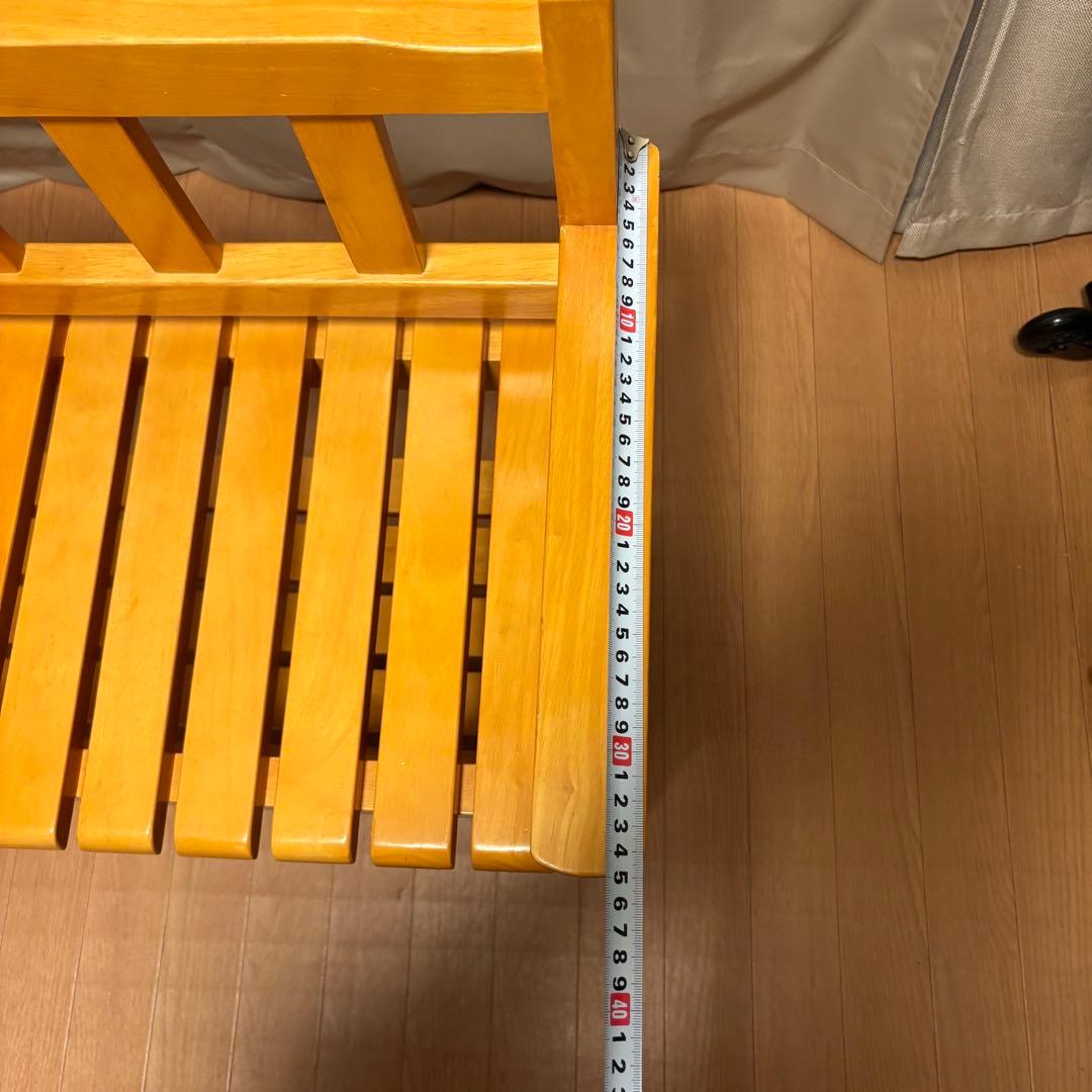 【美品】木製　ガーデン　インテリア　チェア　ベンチ（ナチュラルテイスト）