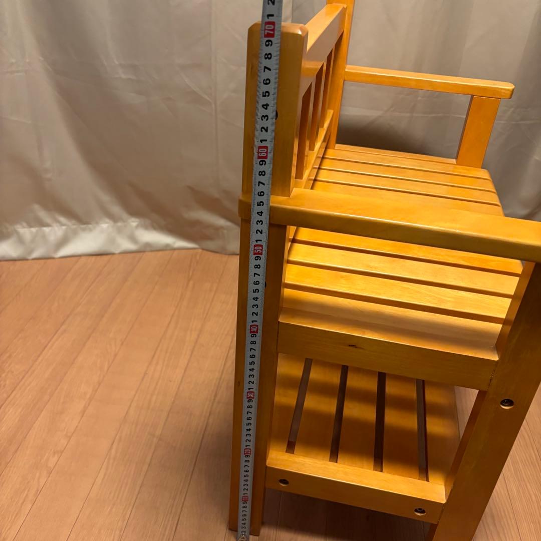 【美品】木製　ガーデン　インテリア　チェア　ベンチ（ナチュラルテイスト）