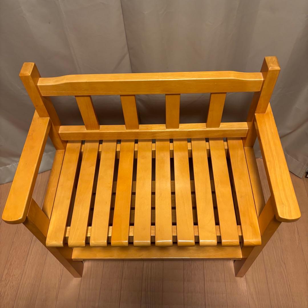 【美品】木製　ガーデン　インテリア　チェア　ベンチ（ナチュラルテイスト）