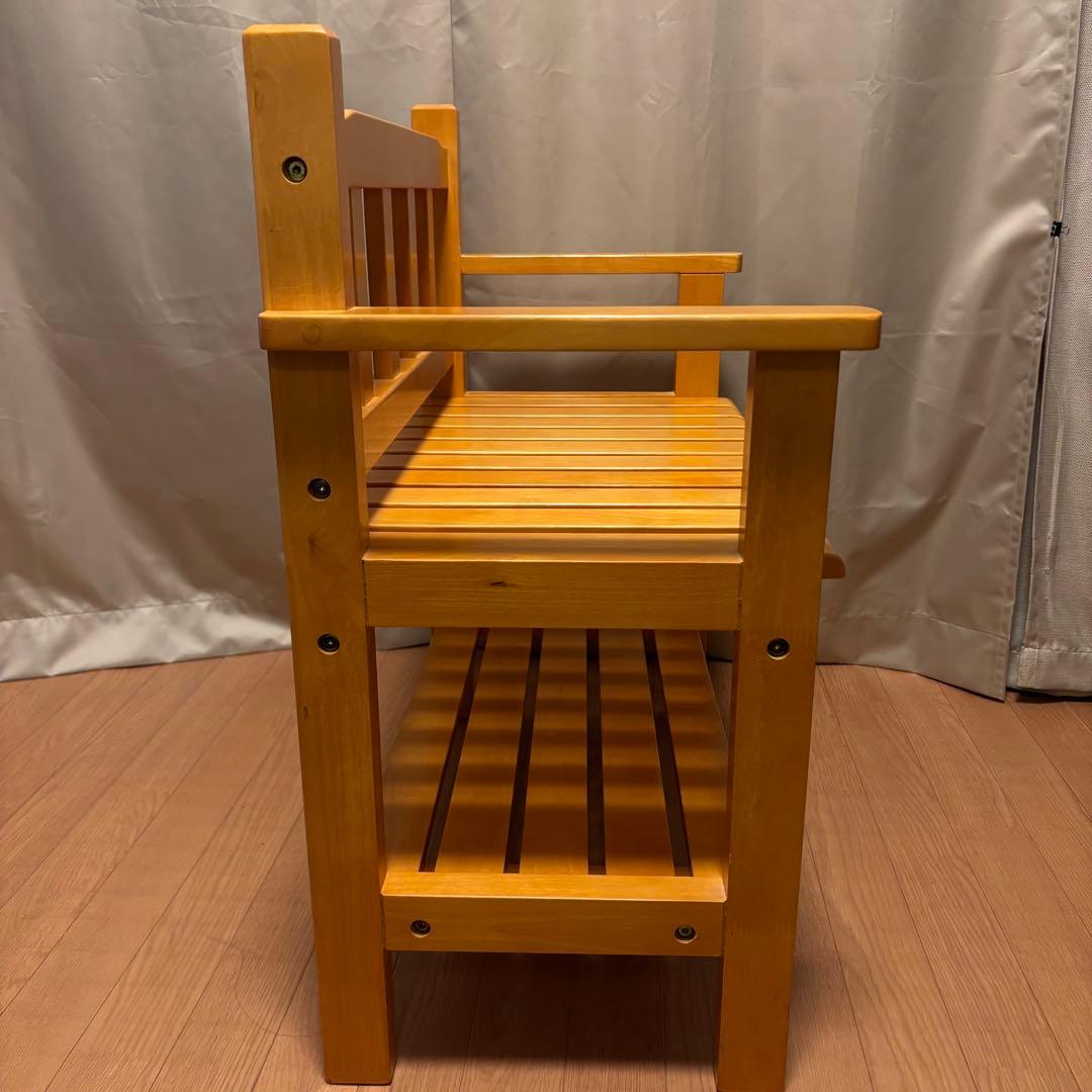 【美品】木製　ガーデン　インテリア　チェア　ベンチ（ナチュラルテイスト）