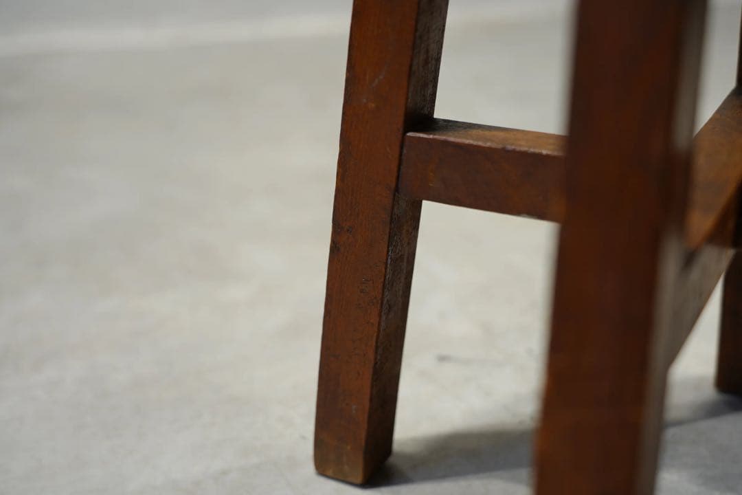 丸スツール　木製　古木　昭和レトロ　アンティーク　ビンテージ　チェア