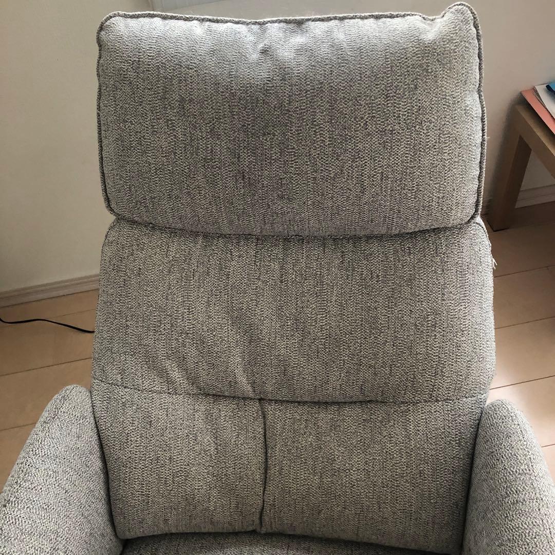 引取可 電動布張りリクライニングパーソナルチェア 1人掛けソファ LE01グレー