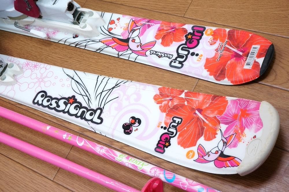 メンテ済 120cm 靴22cm ROSSIGNOL 子供用スキーセット