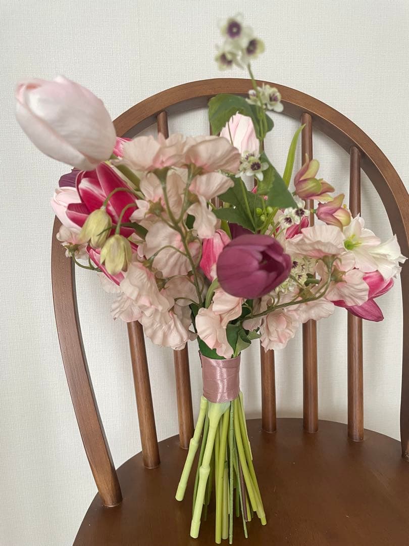 ウェディングブーケ　アーティフィシャルフラワーブーケ　チューリップブーケ