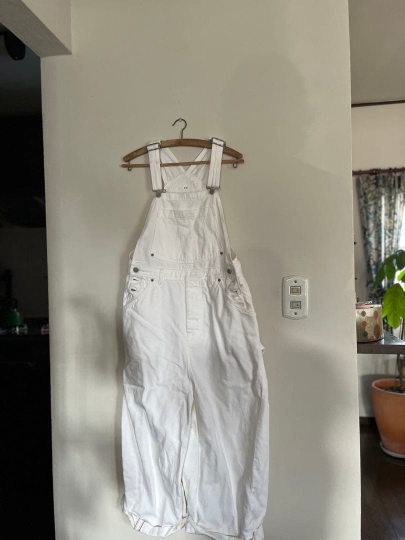 ミナペルホネン ホワイト　オーバーオール