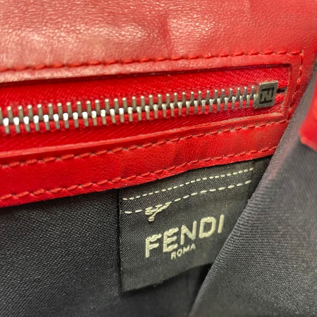 2932 フェンディ 長財布 モンスター バグズアイ バイカラー ブラックレッド