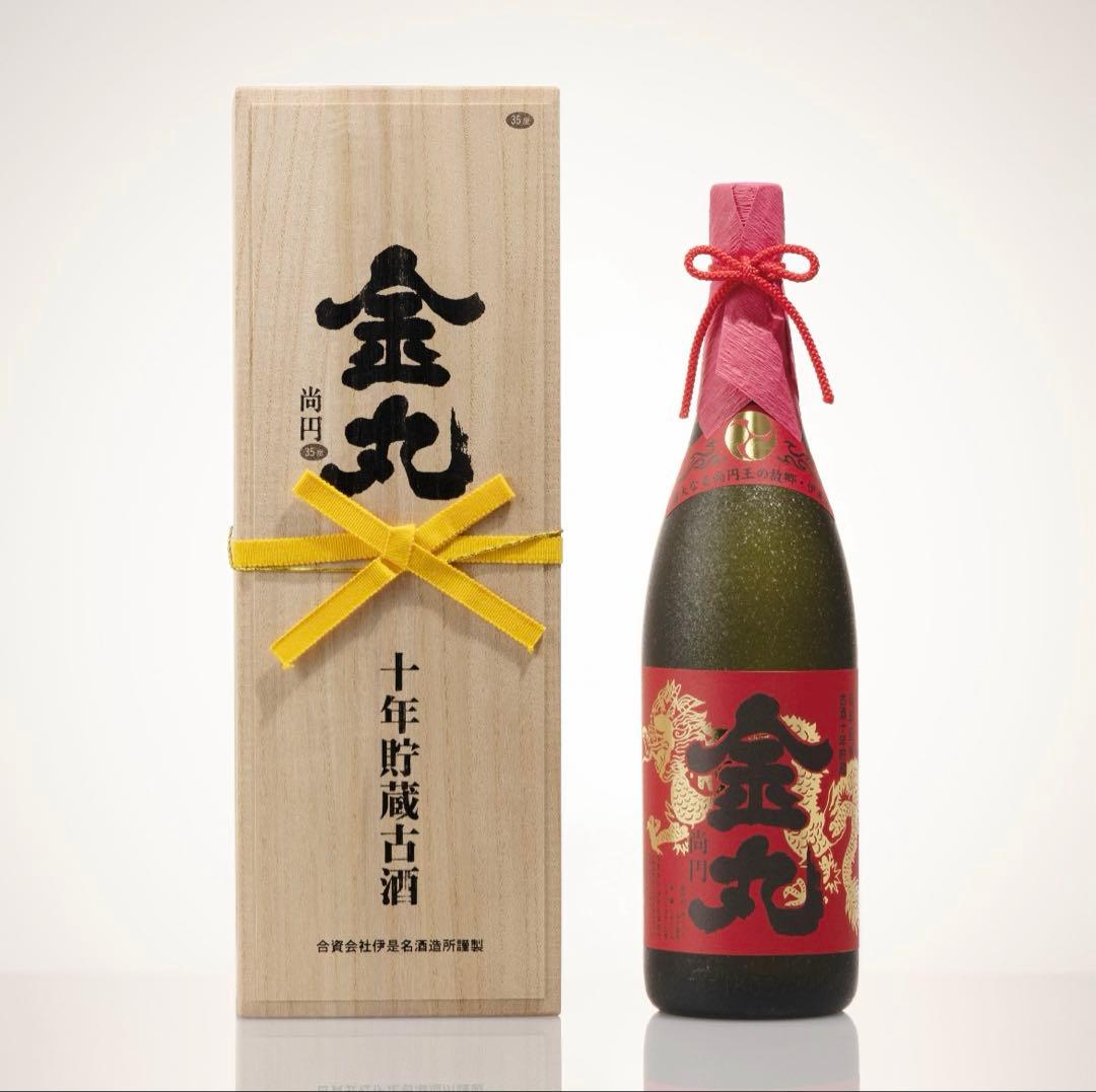 金丸 10年古酒 赤ラベル　35度　木箱入り