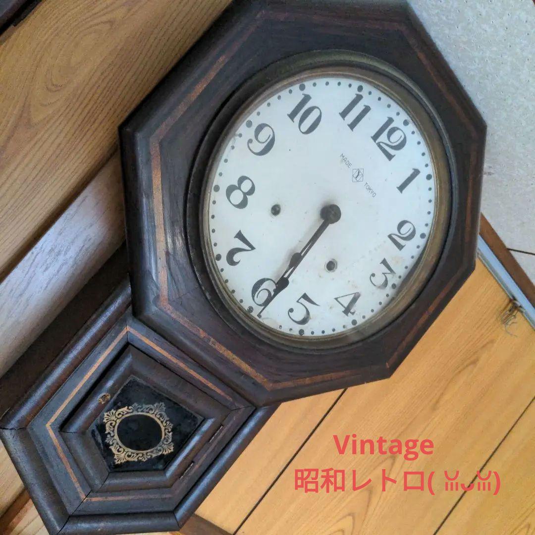 昭和レトロな柱時計　八角型　(⁠ ⁠ꈍ⁠ᴗ⁠ꈍ⁠)　Vintage