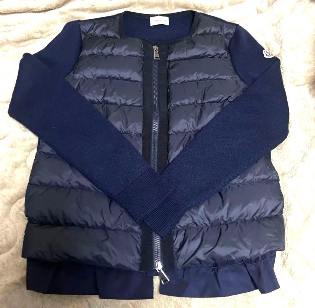 MONCLER ネイビー ダウン　カーディガン　マフラーセット