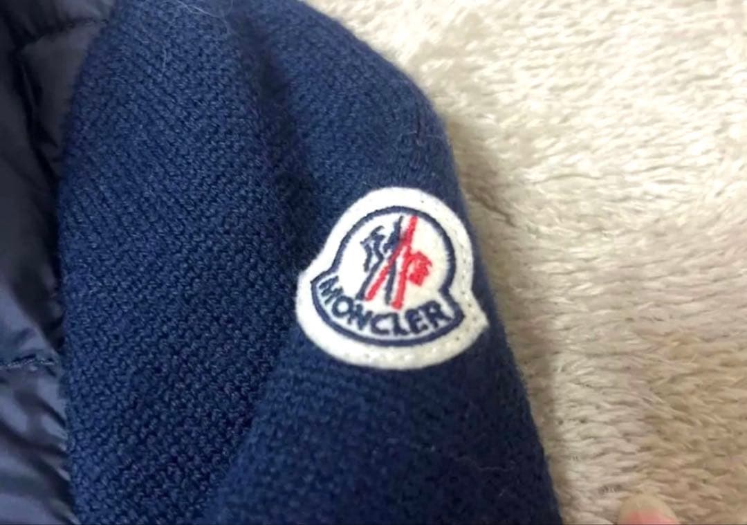 MONCLER ネイビー ダウン　カーディガン　マフラーセット