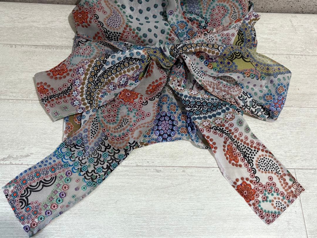 ETRO シルクカシュクールブラウス イタリア製 ドット ペイズリー　42