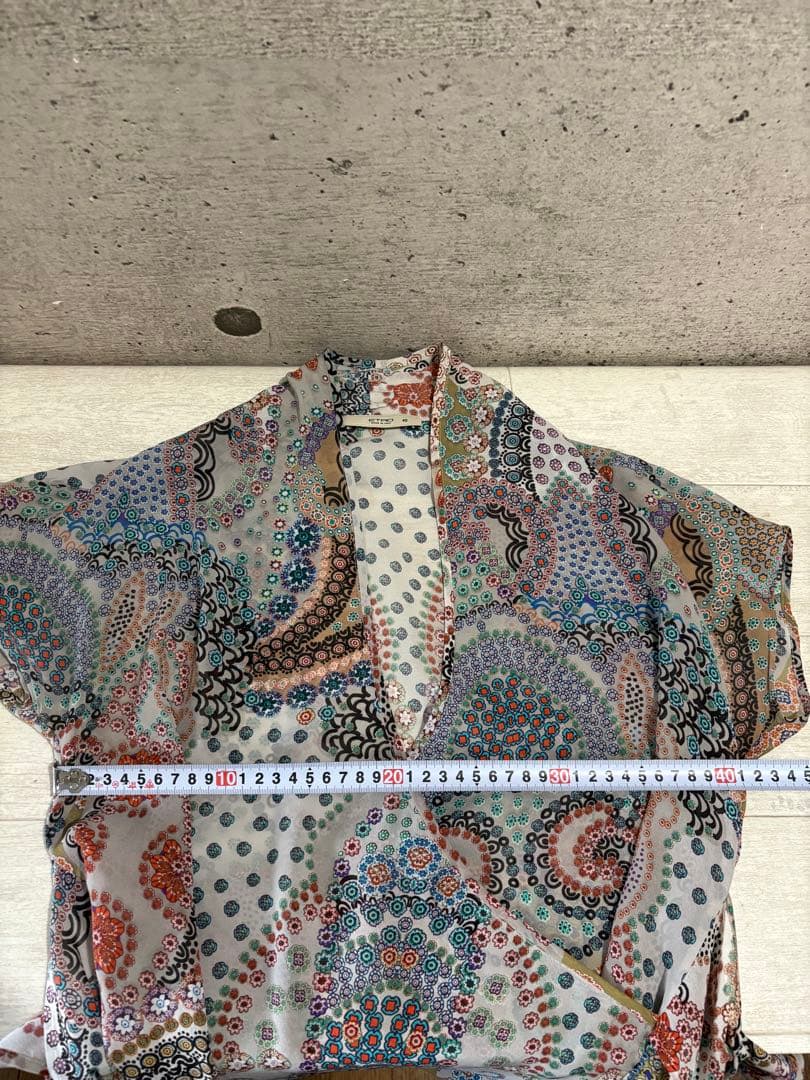 ETRO シルクカシュクールブラウス イタリア製 ドット ペイズリー　42
