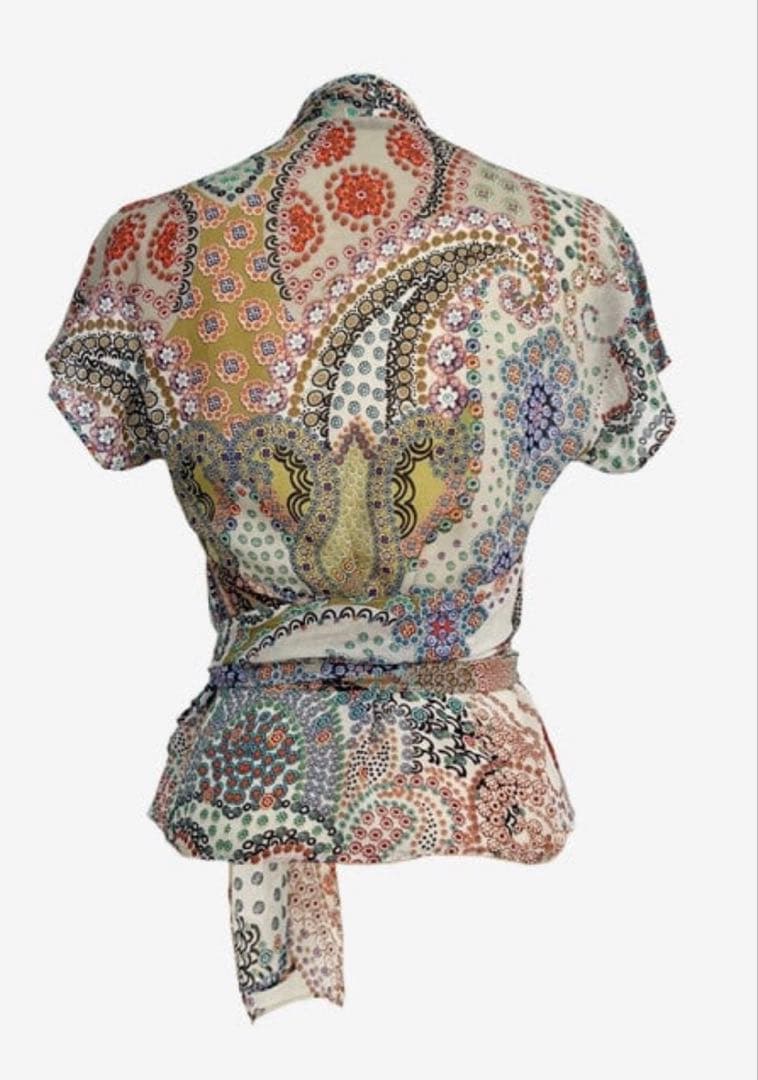ETRO シルクカシュクールブラウス イタリア製 ドット ペイズリー　42