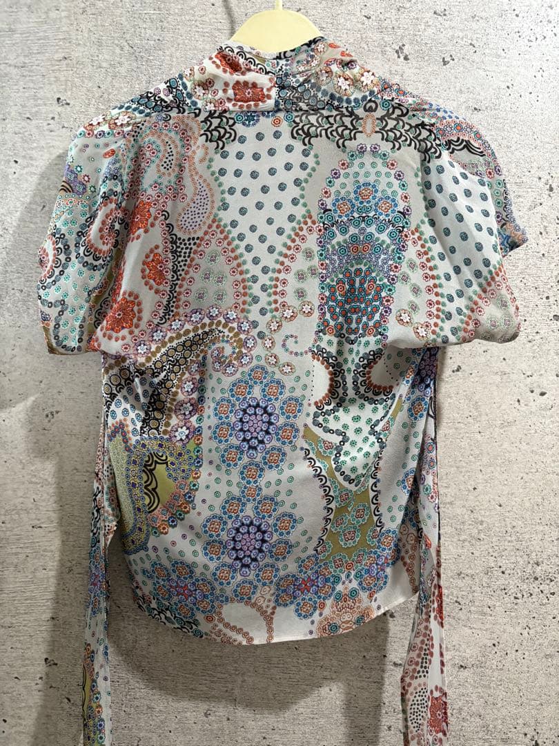 ETRO シルクカシュクールブラウス イタリア製 ドット ペイズリー　42