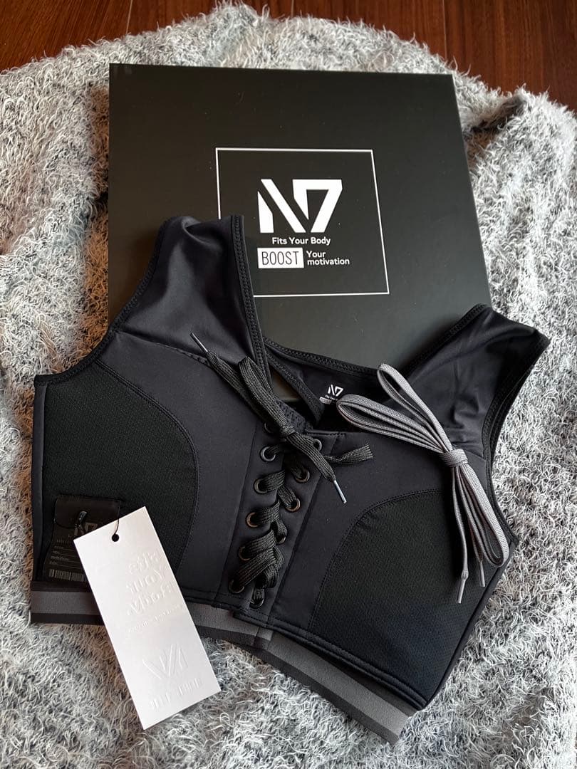 N7 スポーツブラ 新品タグ付き ブラック　ひなちゃんねる