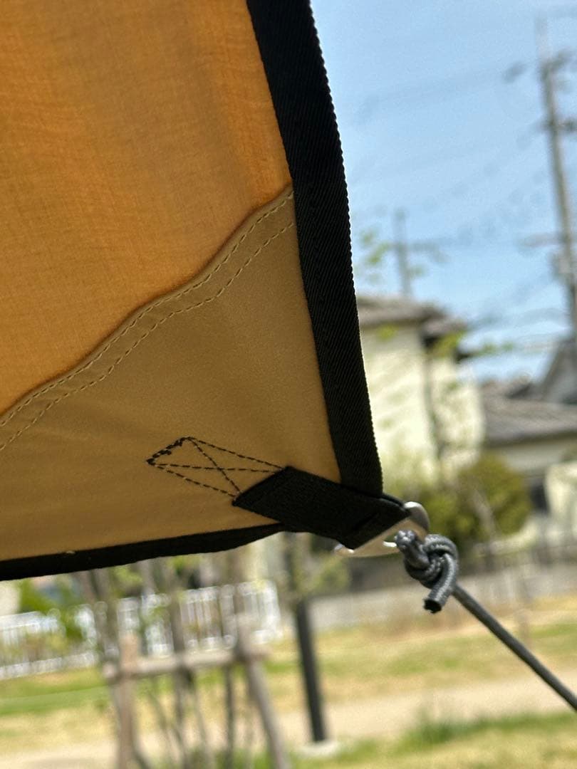 焚き火　可！！ ベージュ タープ・シェード 32ミリポール２本付き