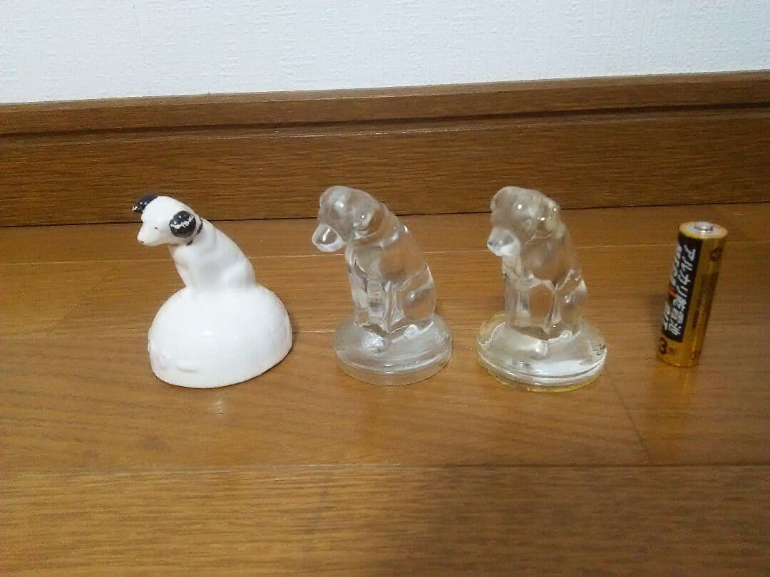 ビクター 犬 陶器像 ガラス像 ブロンズ像 フォーク 箱