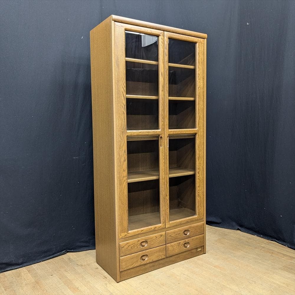 浜本工芸　楢　ナラ　本棚　本箱　書棚　ブックシェルフ　キャビネット　飾り棚　収納