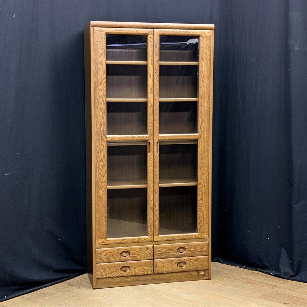 浜本工芸　楢　ナラ　本棚　本箱　書棚　ブックシェルフ　キャビネット　飾り棚　収納