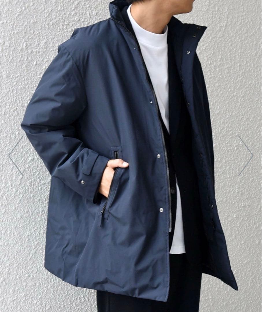 SHIPS any ネイビー ステンカラーダウン　Lサイズ