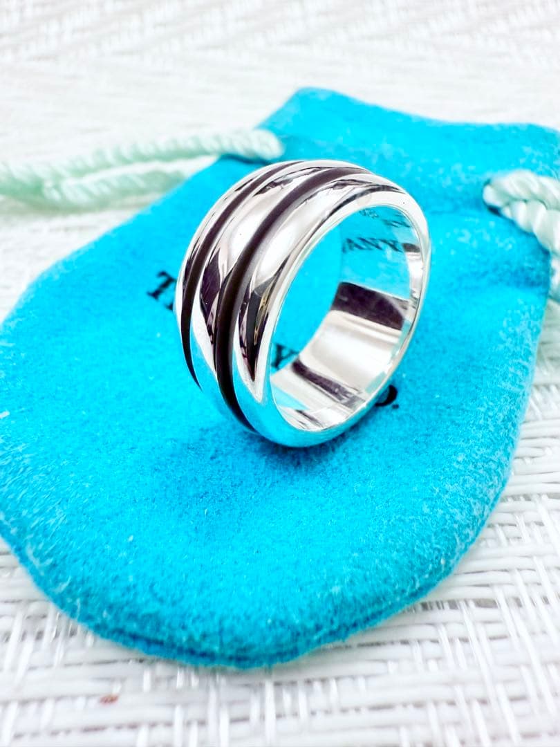 ティファニー　グルーブドリング　ダブルライン　リング　指輪　研磨済み　14号