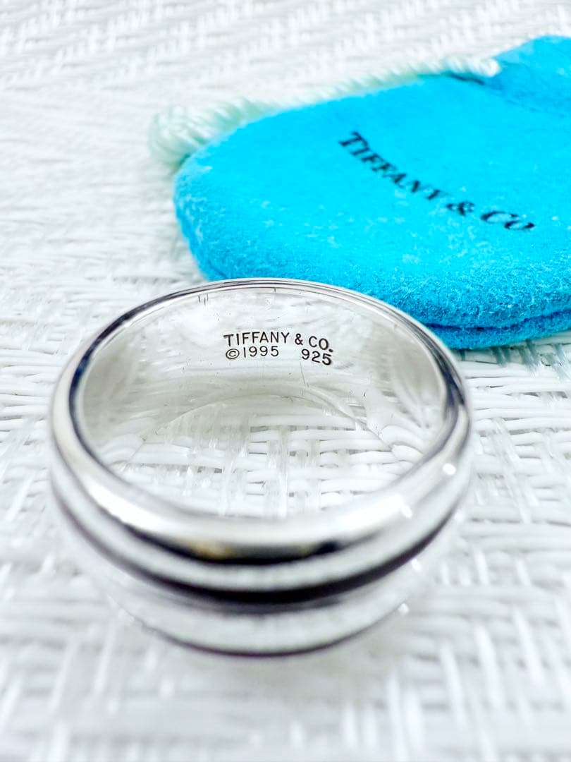 ティファニー　グルーブドリング　ダブルライン　リング　指輪　研磨済み　14号