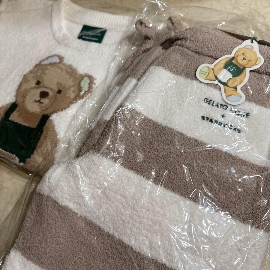 【完売品】オフホワイト×モカベージュ ジェラピケ スタバ コラボ ルームウェア