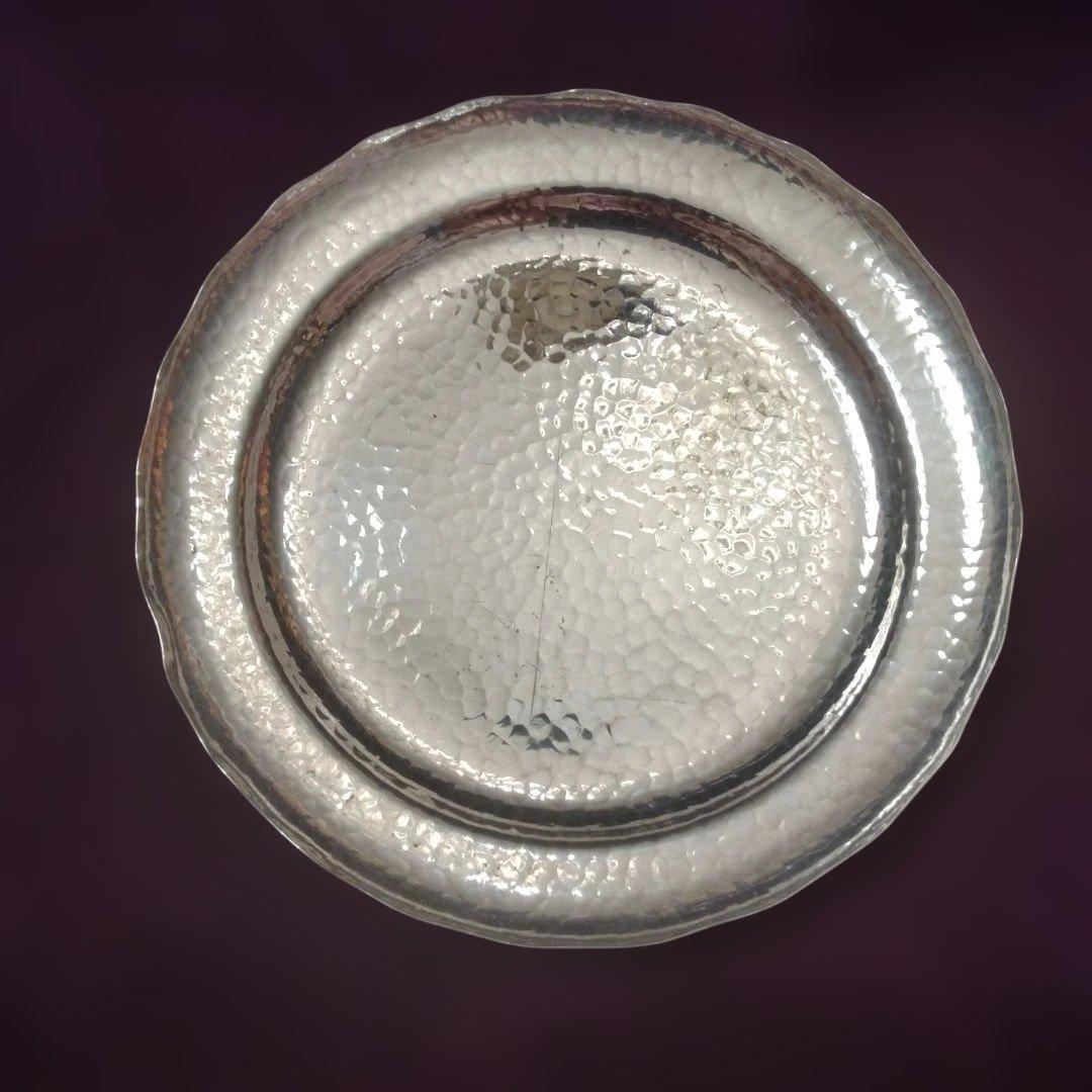 お値下げ　純銀　小皿　槌目　53.2g