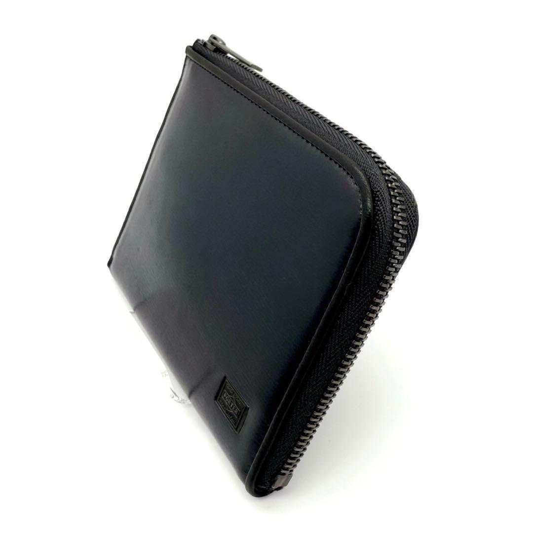 【希少】ポーター プリュム コンパクトウォレット L字ファスナー ネイビー