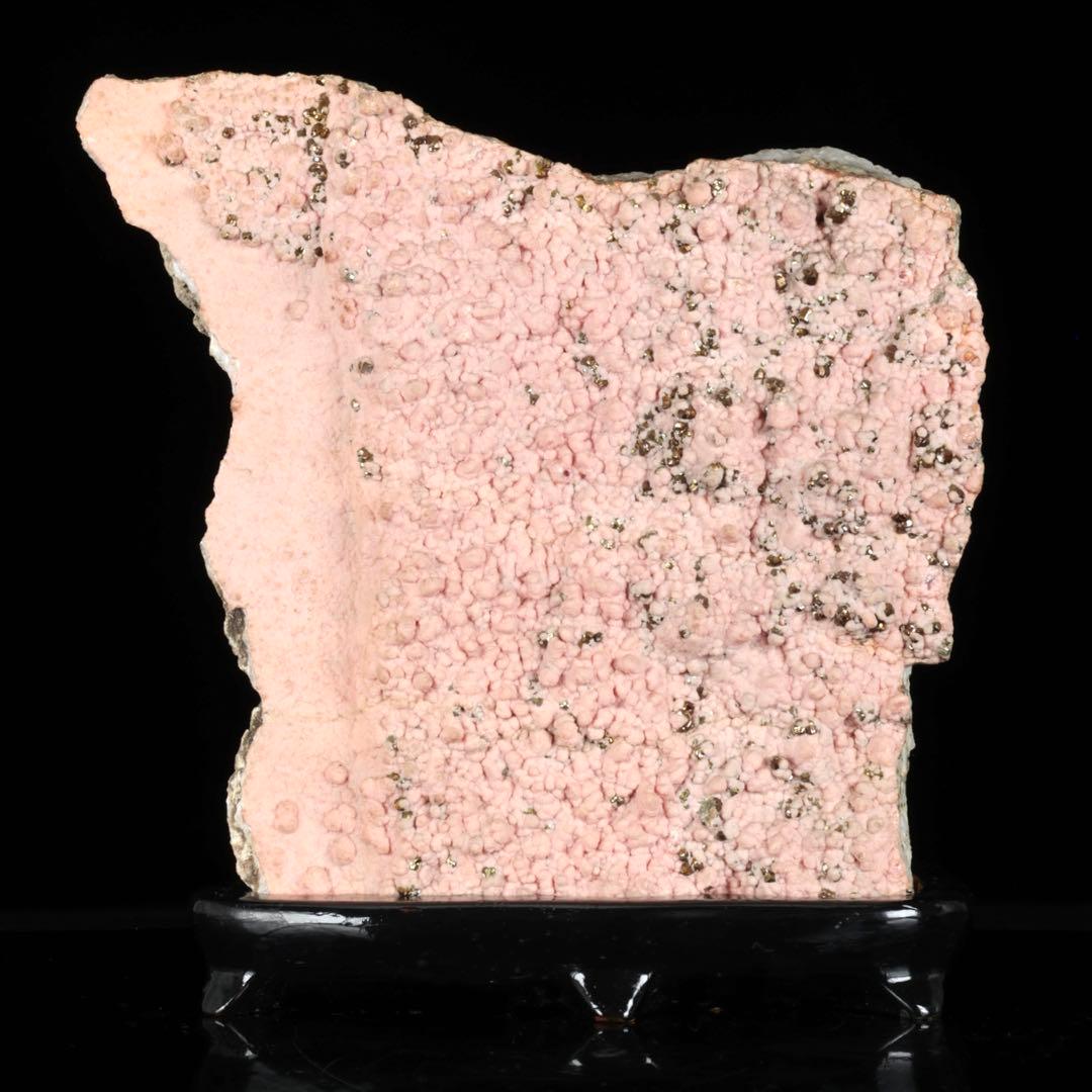 国産菱マンガン鉱 インカローズ 原石 黄鉄鉱共生 天然石 台座付 23.8kg