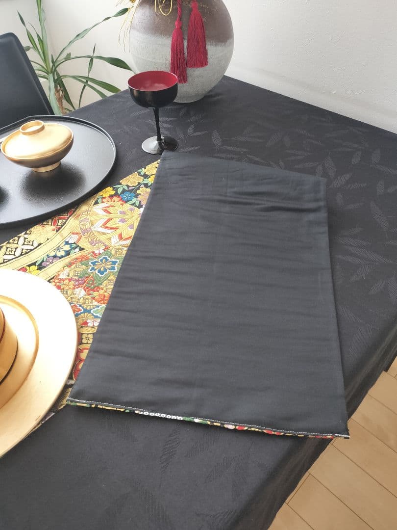 A943★逸品‼️豪華刺繍‼️ひな祭り‼️袋帯正絹テーブルランナー2m13cm