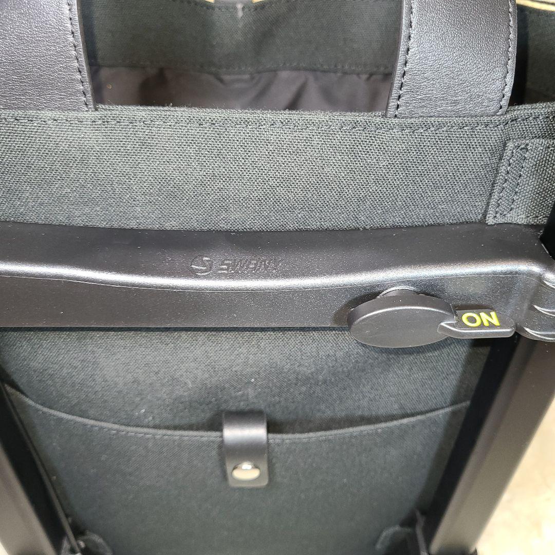 【SUWANY】スワニー　帆布キャリーバック　ストッパー機能　四輪　ブラック