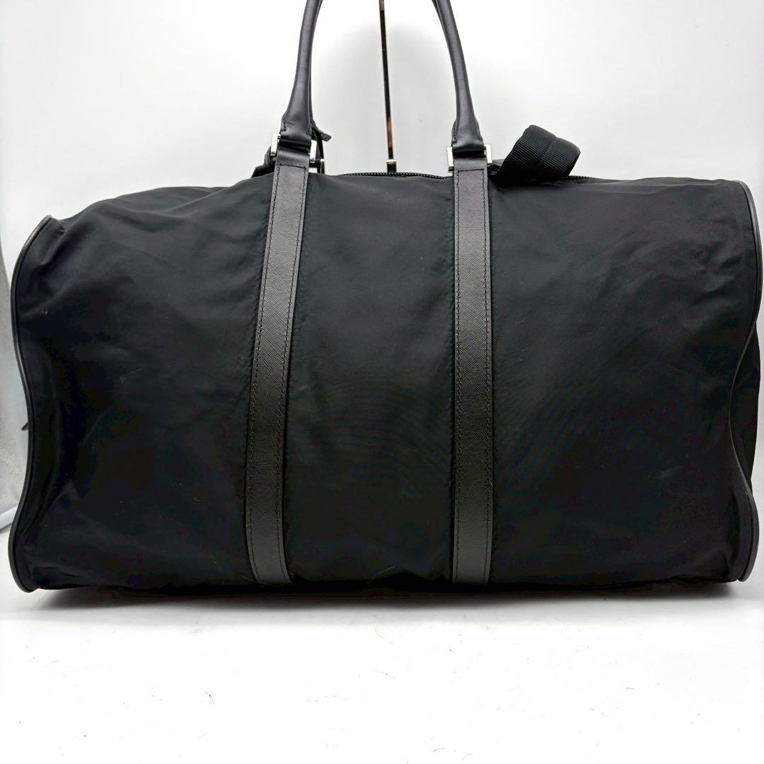 【美品】 プラダ　ナイロン　ボストンバッグ　三角ロゴ 2WAY ブラック