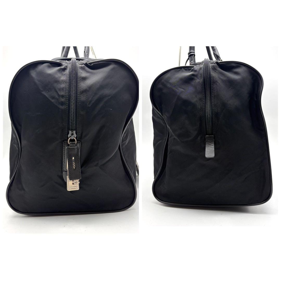 【美品】 プラダ　ナイロン　ボストンバッグ　三角ロゴ 2WAY ブラック