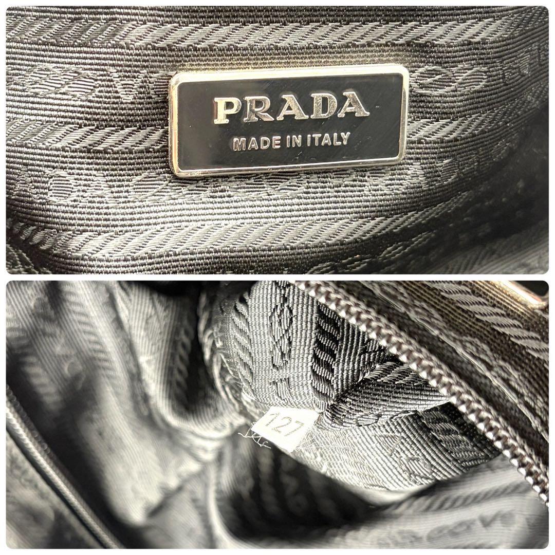 【美品】 プラダ　ナイロン　ボストンバッグ　三角ロゴ 2WAY ブラック