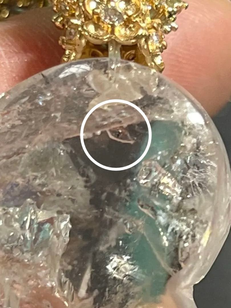 ハートの水入水晶とアマゾナイトのブレスレット