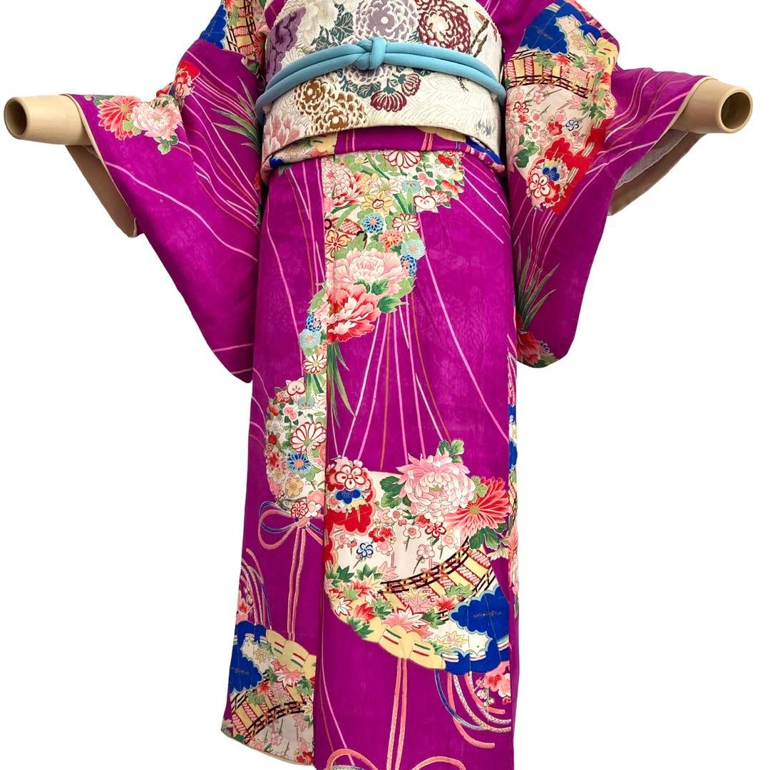 女の子 7歳〜ジュニア 子供着物 七五三 アンティーク着物 NO88