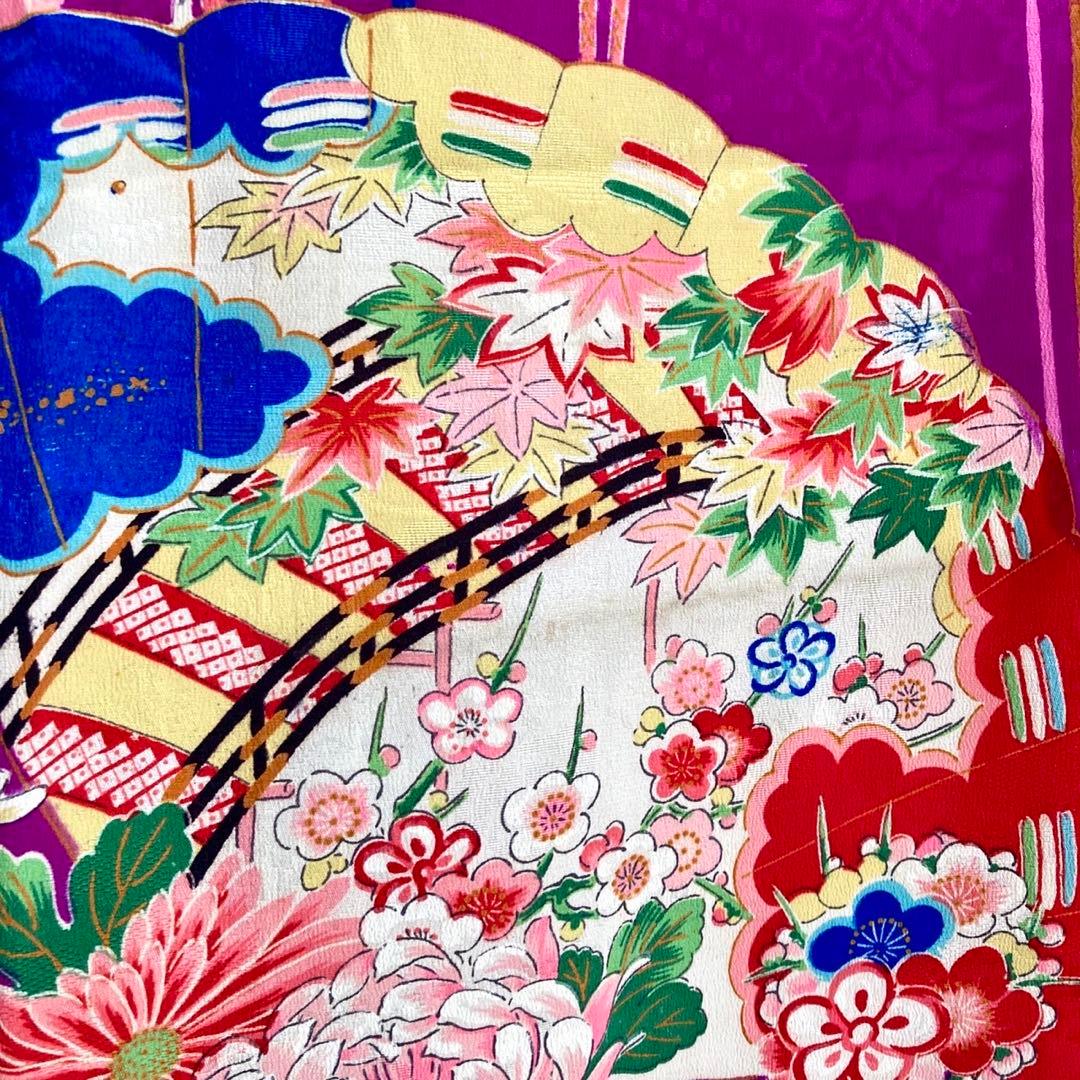 女の子 7歳〜ジュニア 子供着物 七五三 アンティーク着物 NO88