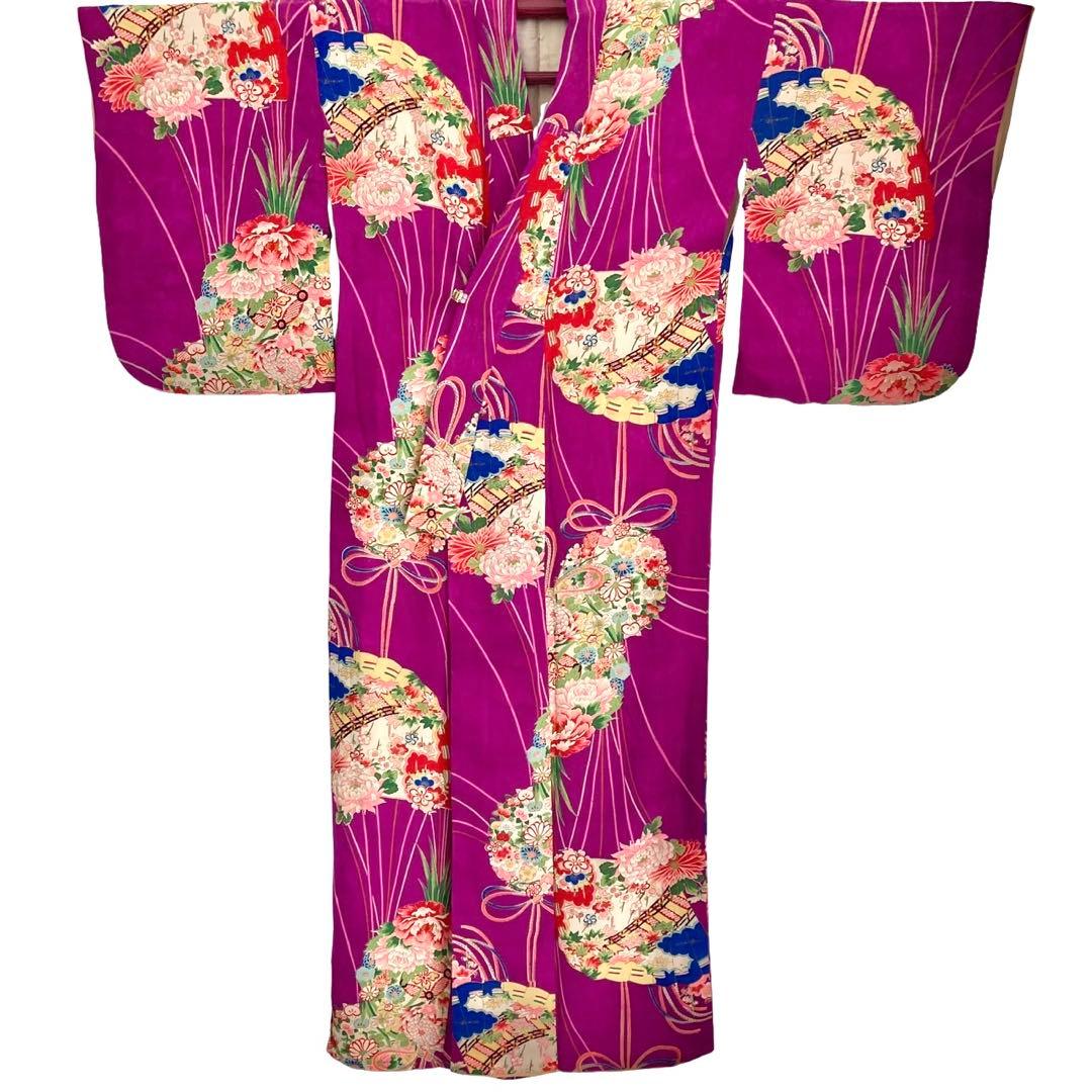 女の子 7歳〜ジュニア 子供着物 七五三 アンティーク着物 NO88