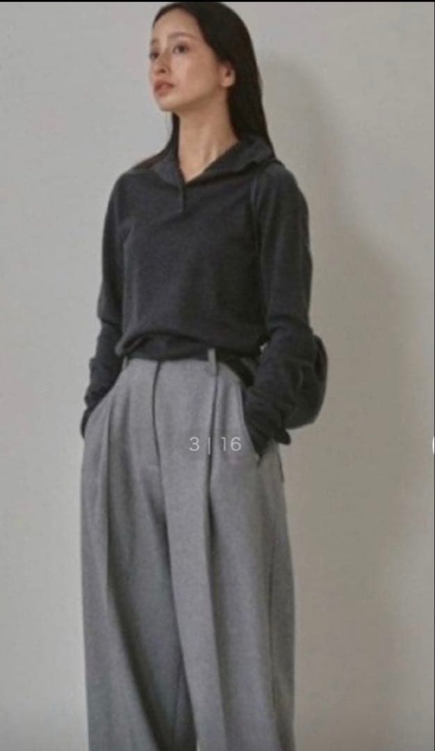 p TODAYFUL Front Botton Knit チャコールグレー