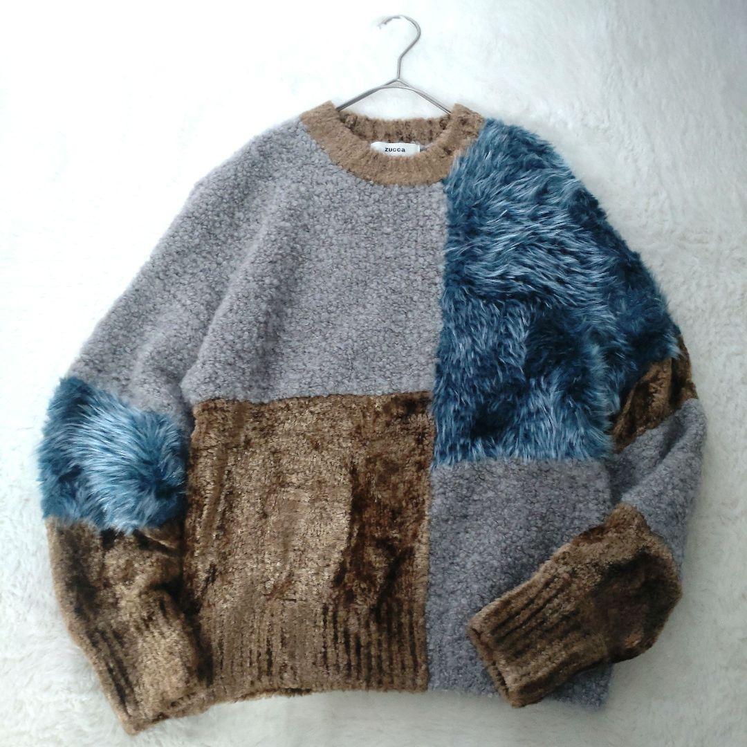 ZUCCA　ズッカ　ニット　ファー　異素材