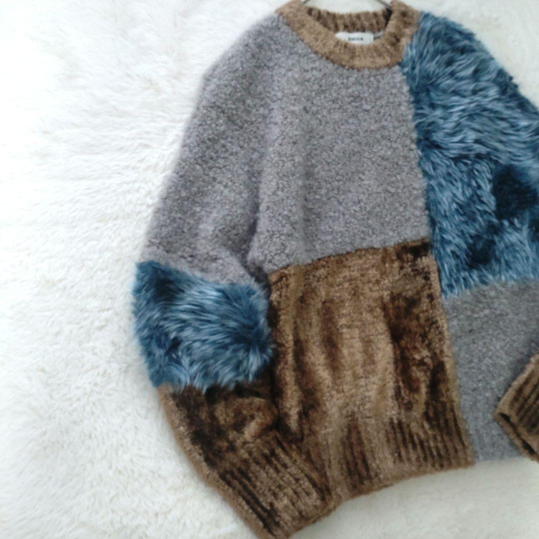 ZUCCA　ズッカ　ニット　ファー　異素材