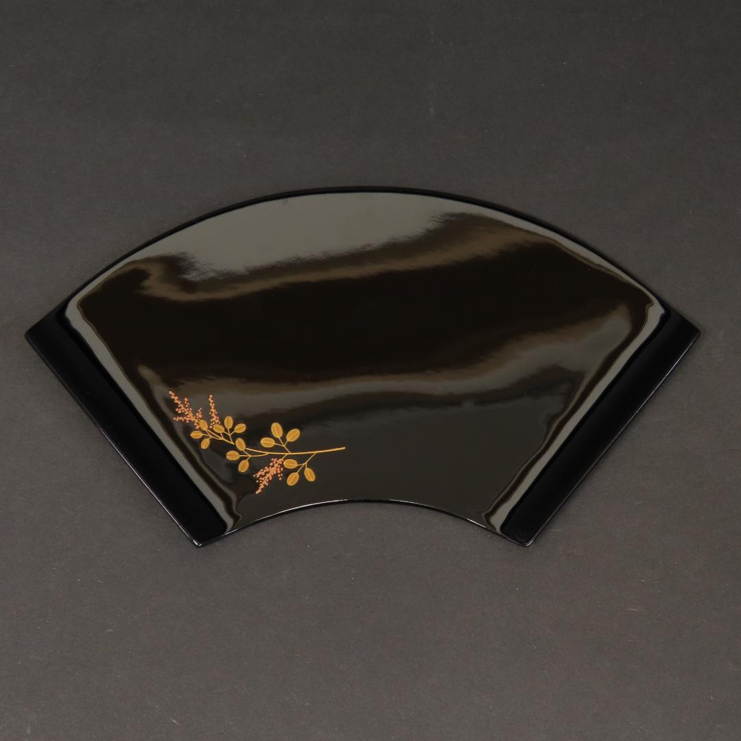 ⭕393 美品 高級輪島塗 漆工房謹製 本金蒔絵草花 絵変 銘々皿5客 煎茶道具